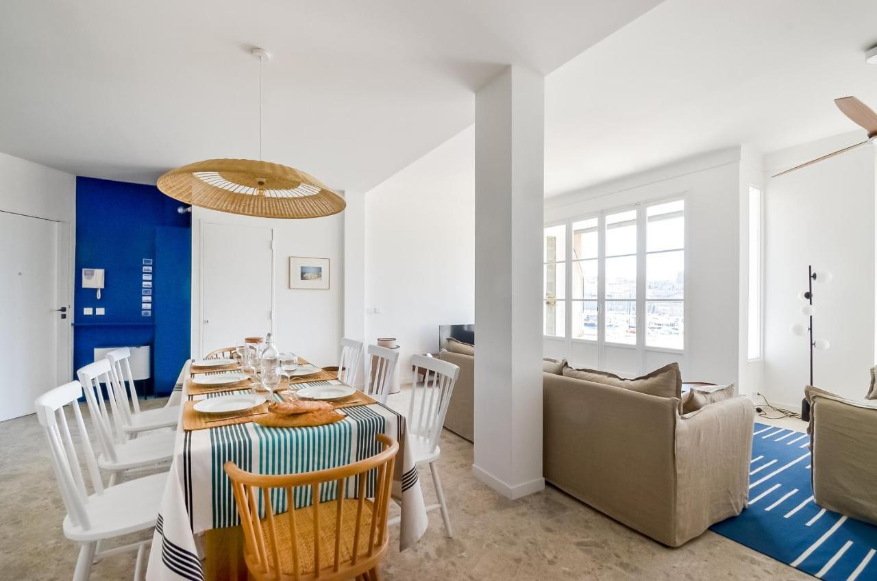 Massilia Blue - Grand Appartement Refait A Neuf Avec Vue Sur Le Vieux Port Marseille Luaran gambar