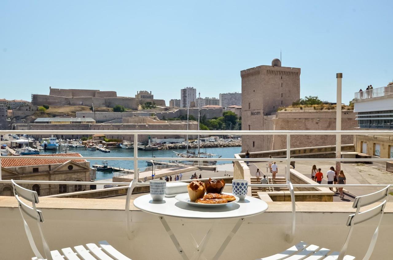 Massilia Blue - Grand Appartement Refait A Neuf Avec Vue Sur Le Vieux Port Marseille Luaran gambar