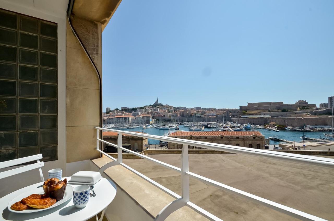 Massilia Blue - Grand Appartement Refait A Neuf Avec Vue Sur Le Vieux Port Marseille Luaran gambar